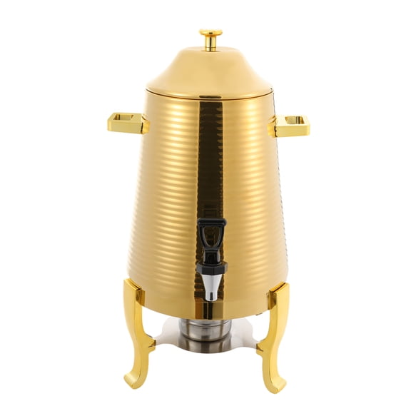 3.43Gallon Stainless Steel Hot Beverage Dispenser,Coffee Chafer Urn with Spigot&Fuel Holder,Cold&Hot Drinks Dispenser for Milk Coffee Tea Juice - Parties Catering Buffet Event