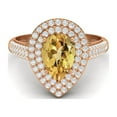 thumbnail image 1 of 3.46 Ctw Citrine Gemstone 925 Sterling Silver Rose Vermeil Pear Shape Halo Valentines Day Gifts Ring, 1 of 4