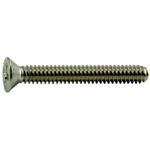 #3-48 x 3/4" 18-8 Stainless Steel Coarse Thread Phillips Flat Head Machine Screws
