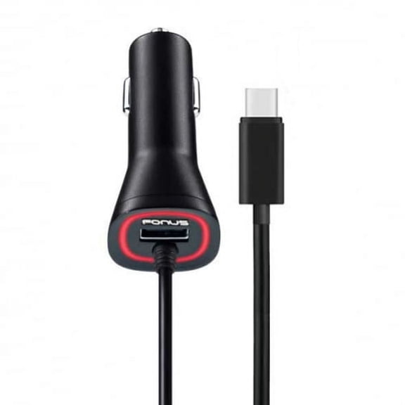3.4A Car Charger for OnePlus Nord N300 5G/N20 5G, 10T 5G Phones - Type-C Power Adapter DC Socket Extra USB Port Compatible With OnePlus Nord N300 5G/N20 5G, 10T 5G