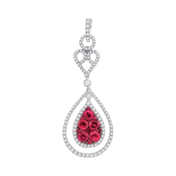 3/4CTW-DIA 1 3/8CT-RUBY PENDANT