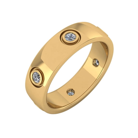 3/4Ct Round Natural Diamond Domed Anniversary Wedding Eternity Band Ring 10k Gold KL I1 KL I1