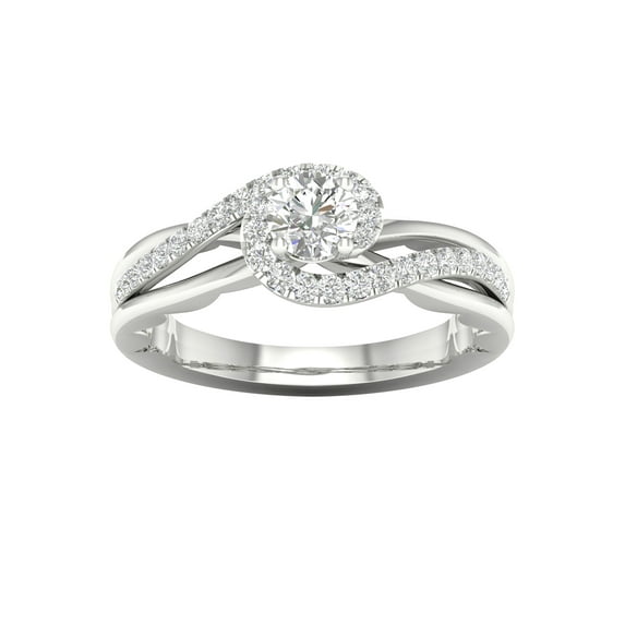 3/4Ct TDW Diamond 14k White Gold Bypass Engagement Ring (I-J, I2)