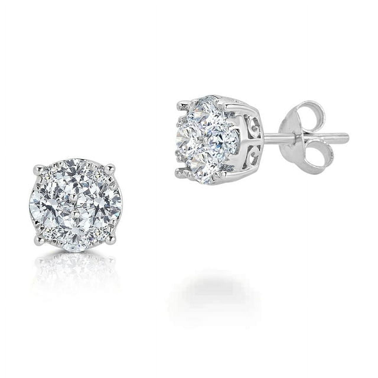 3/4Ctw Women Lab Grown Diamond Stud Earrings 925 Sterling Silver Certified