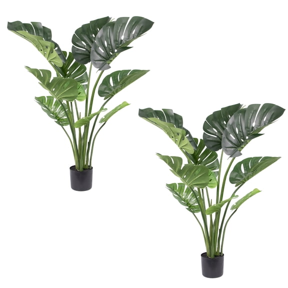 3/4FT Artificial Monstera Plant in Pot – Faux Swiss Cheese Floor Tree with Greenery Foliage for Porch, Garden, Office, Store or Home Decor