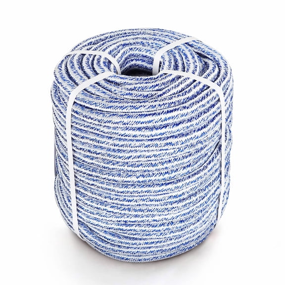 3/4IN x 150FT(Blue White) 24 Strand Braided Polyester Rope for Tree Work Arborist Swing Felling