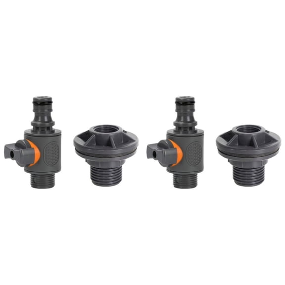 3/4Inch Bulkhead Water Tank Fitting with Shut Off Valves 16Mm Hose Barb Adapter for Rain Barrels Recreational Vehicle Storage Tank