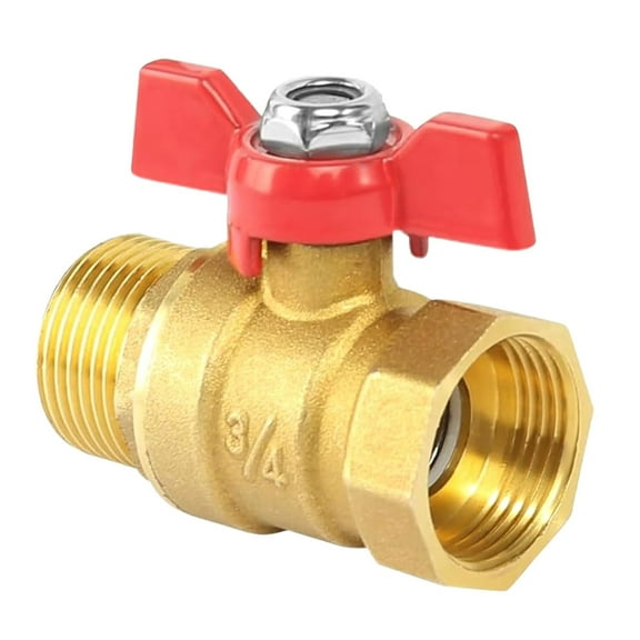3/4Inch Threaded Two Way Brass Shut Off Valves With Butterfly Handle Valves For Fuels Water Oil Air Enduring