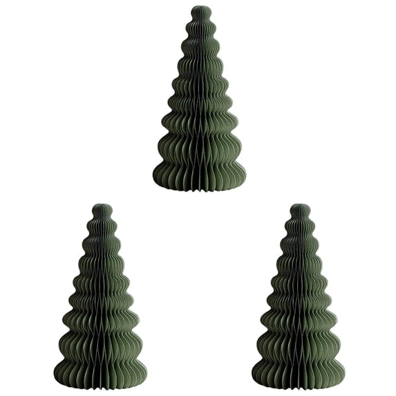 3-4PC Paper Christmas Tree 3D Honeycomb Centerpiece Table Decorations Modern Accordion Folded Ornaments for Home Holiday Indoor Winter Seasonal Ornaments Weddings Festive Supplies
