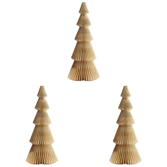 3-4PC Paper Christmas Tree 3D Honeycomb Centerpiece Table Decorations Modern Accordion Folded Ornaments for Home Holiday Indoor Winter Seasonal Ornaments Weddings Festive Supplies