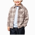 thumbnail image 1 of 3-4T Toddler Boy Button Up Dress Shirt Button Up Shirt Boys Long Sleeve Plaid Shirt Uniform Shirt for 1-10 Little Boys, 1 of 6