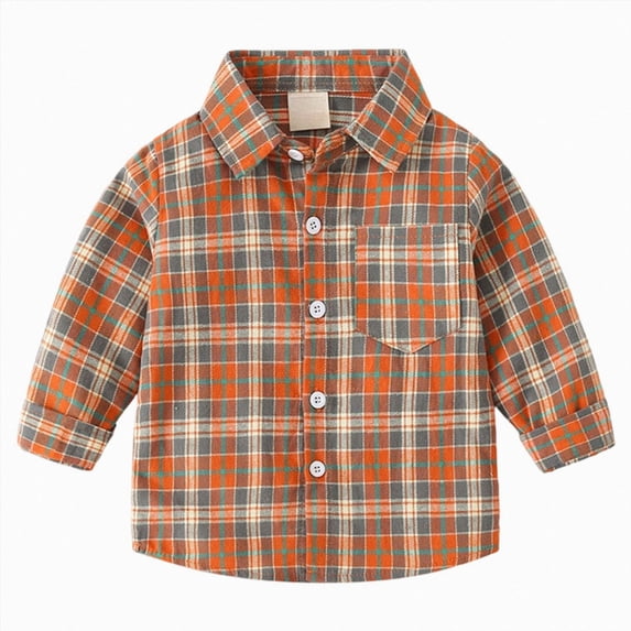 3-4T Toddler Boys Stretch Long Sleeve Button Up Dress Shirt Kids Fall Winter Uniform Shirt for 18M-6T Little Kids