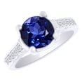 thumbnail image 1 of AFFY (3.4ct) Simulated Blue Tanzanite & White Diamond Antique Style Engagement Ring In 14k Solid Gold With Ring Size 14, 1 of 1