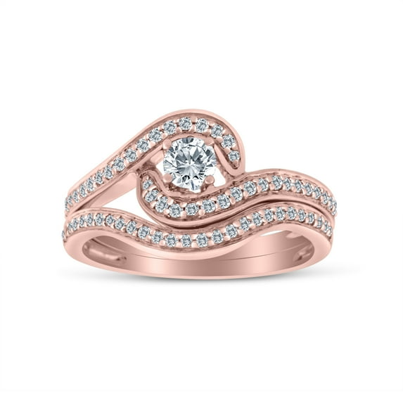 3/4ct tw Diamond Bridal Set in 10k Rose Gold