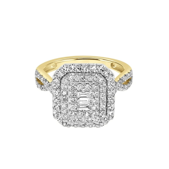 3/4ctw 10KT Yellow Gold Emerald Limited Edition Genuine Certified Diamond Ring by Keepsake