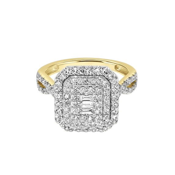 3/4ctw 10KT Yellow Gold Emerald Limited Edition Genuine Certified Diamond Ring by Keepsake