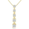 thumbnail image 1 of 3/4ctw Diamond Five Stone Journey Pendant Necklace in 14k Yellow Gold, 1 of 2