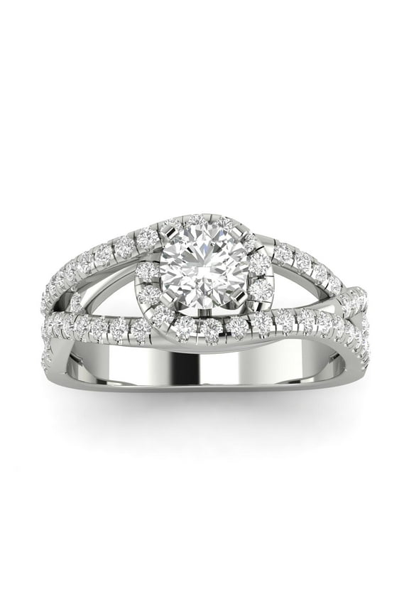 3/4ctw Diamond Halo Engagement Ring in 10k White Gold