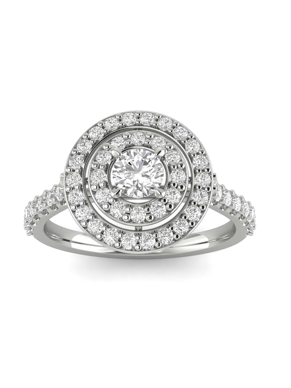 3/4ctw Diamond Halo Engagement Ring in 10k White Gold