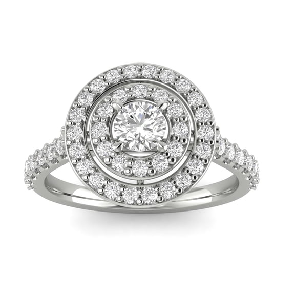 3/4ctw Diamond Halo Engagement Ring in 10k White Gold