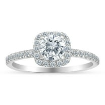 3/4ctw Diamond Halo Engagement Ring in 10k  White Gold