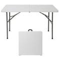 thumbnail image 1 of 3/4ft Folding Table Plastic Portable Card Table for Camping Picnic Party 3 Shape, 1 of 10