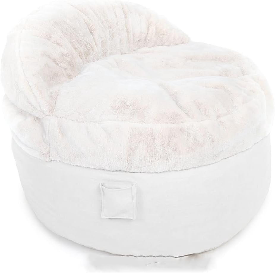 3/4ft Giant Soft Faux Bunny Fur Bean Bag Cover Beanbag Pouf Sofa Bed ...