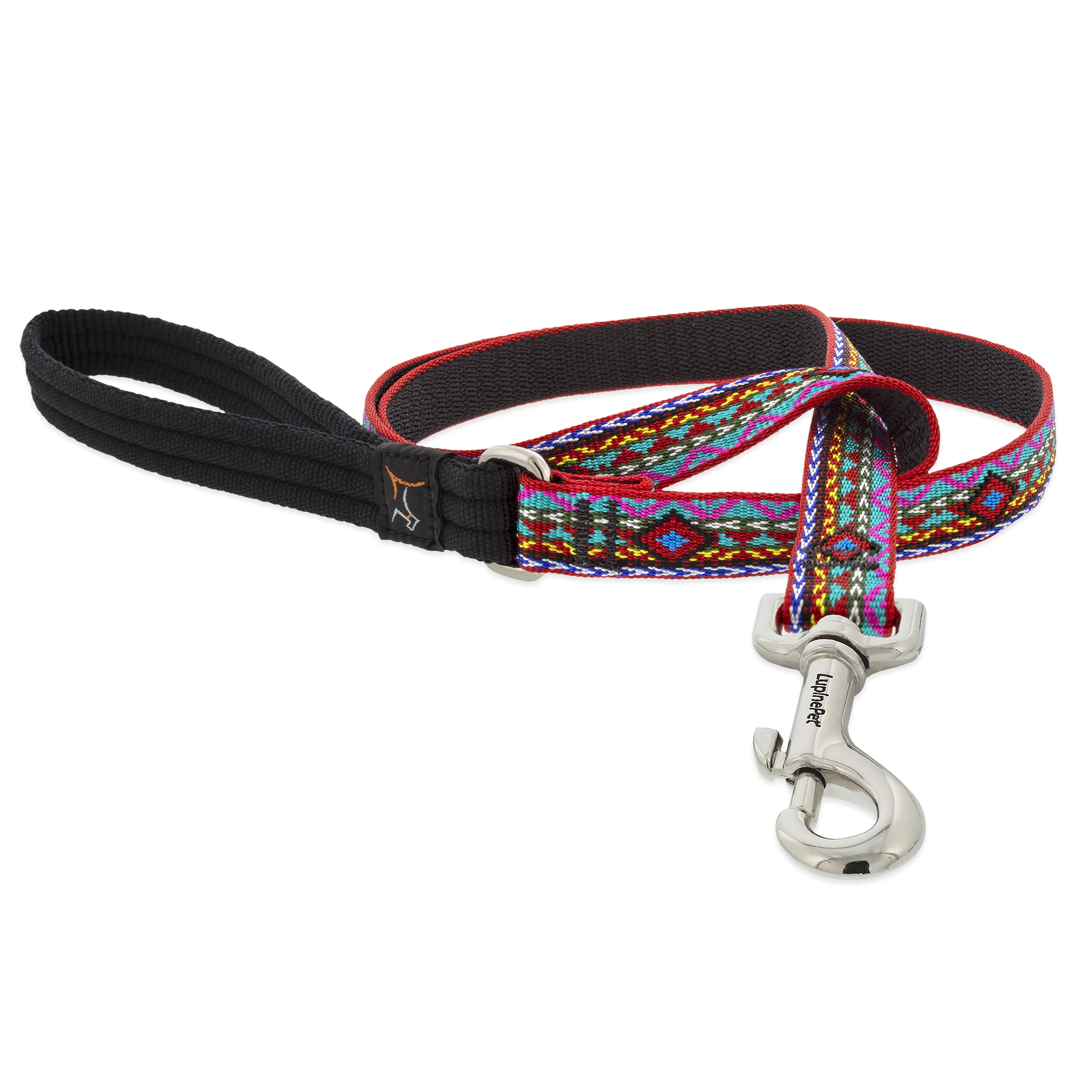Dog Leash by Lupine 3/4" Wide El Paso Design 4-Foot Long with Padded Handle