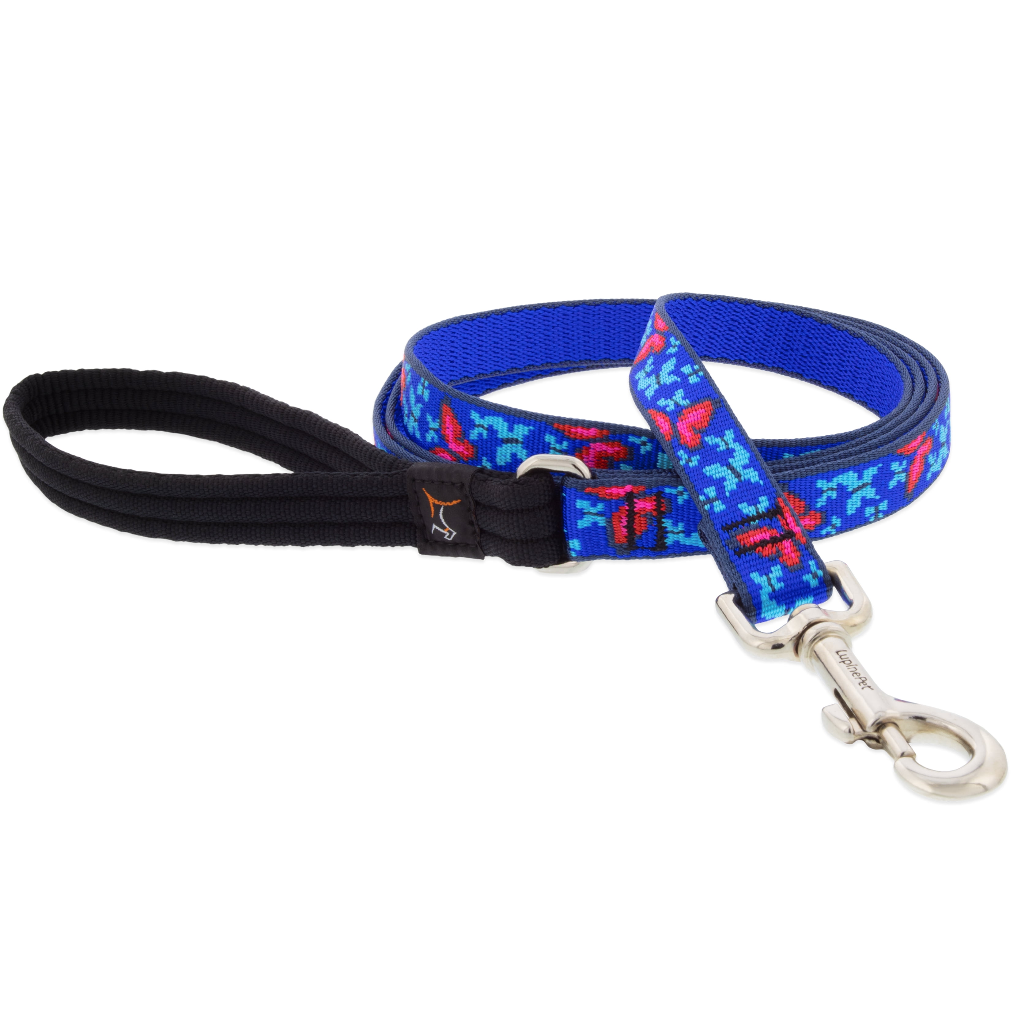 Lupine 3/4 In. x 6 Ft. Woven Pattern Social Butterfly Dog Leash 54009