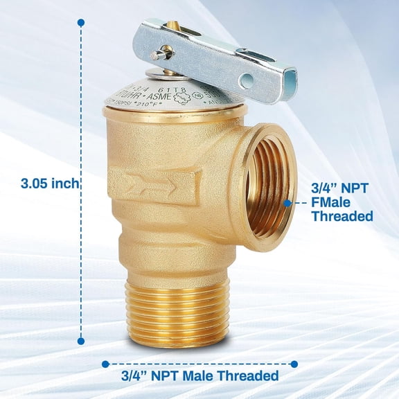 3/4in Tankless Water  Valve Kit with Pressure Relief Valve, IPS Isolator Tankless Water  Service Valve Kit, Suitable for rheem/rinai/ecosmart/navien/noritz/takagi/bosch