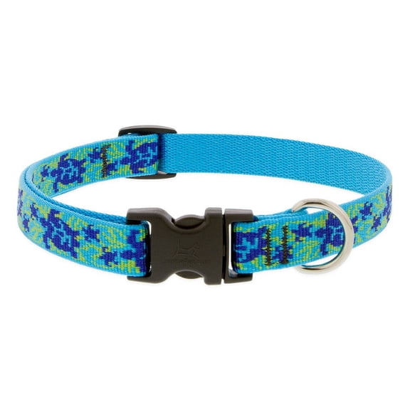 LupinePet Originals 3/4" Turtle Reef 13-22" Adjustable Collar for Medium and Larger Dogs