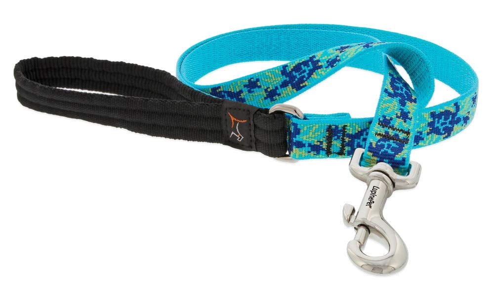 LupinePet Originals 3/4" Turtle Reef 4-foot Padded Handle Leash for Dogs