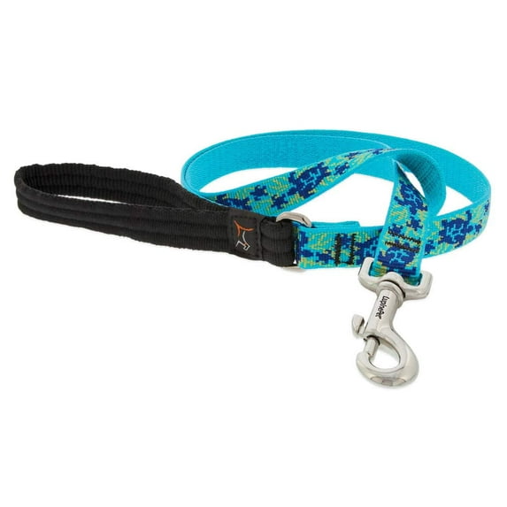 LupinePet Originals 3/4" Turtle Reef 6-Foot Padded Handle Leash for Medium and Larger Dogs
