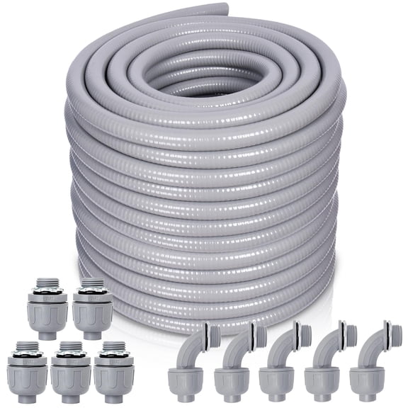 3/4inch 100 Ft Non Metallic Liquid Tight Electrical Conduit Kit with Fittings
