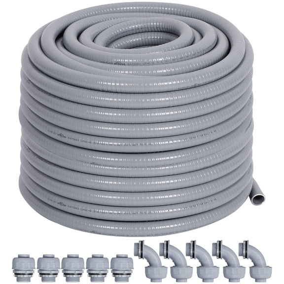 3/4inch 100ft Liquid-Tight Conduit Connector Kit