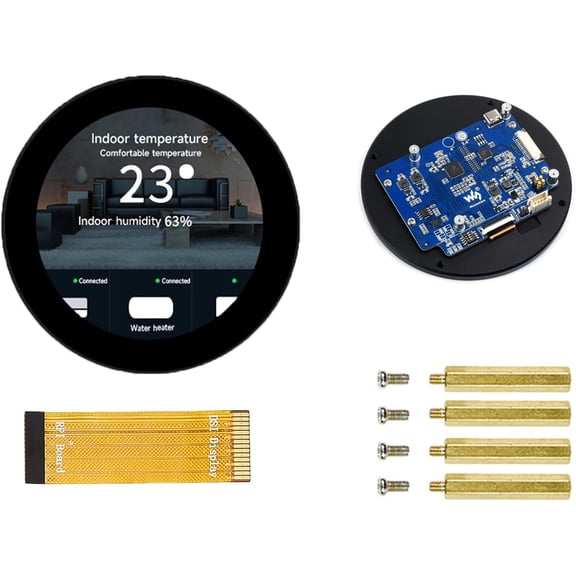 3.4inch DSI Round Touch Display, 800 x 800 IPS Screen, 170 Viewing Angle, for 4B/3B+/3A+, Compute Module 4/3+/3