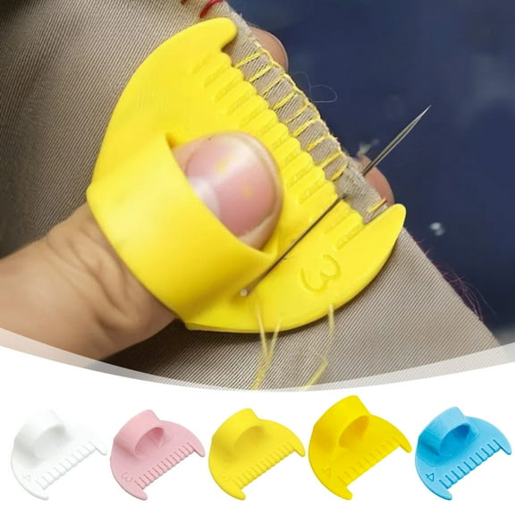 3/4mm Sewing Needle Gauge Measuring Tool - Handheld Stitching Guide for Quilting & Fabric Arts, Essential DIY Sewing Accessories Kit with Thumb Protection, Gift for Beginners