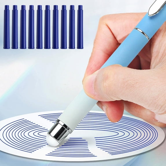 3.4mm Thermal Erasable Ink Cartridges, Replaceable Pen Refills for Fountain Pens, Friction Eraser Compatible, Black Blue Dark Blue Colors, 10-Pack, 1.97 Inch, For Students and Professionals