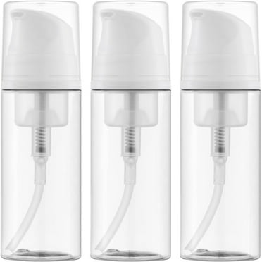 3.4oz Foam Bottles, Travel Size Foaming Pump Bottles, Empty Soap Dispensers for Lash Cleanser, Shampoo (100ML, 3Clear)