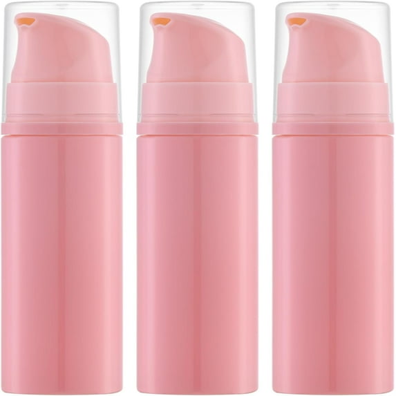 3.4oz Foam Bottles, Travel Size Foaming Pump Bottles, Empty Soap Dispensers for Lash Cleanser, Shampoo (100ML, 3Pink)