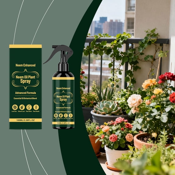 3.4oz Neem Oil Plant Cleaning Spray, Natural Pest & Fungus Control for Indoor Plants, Gentle Leaf Shine & Care