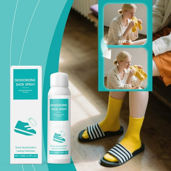 3.4oz Shoe & Sneaker Deodorizer Spray - Instant Freshness for Athletic Shoes, Boots & Socks, All-Natural Odor Neutralizer for Closets & Shoe Racks, Easy Spray-On Solution for Daily Footwear Care