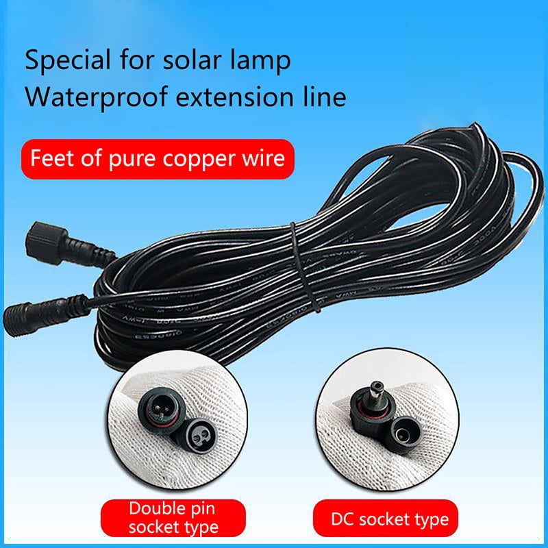 3/5/10M Wear Resistant Portable Solar Spotlights Waterproof Cord Extension Cable