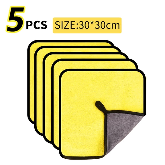 3/5/10Pcs Car Wash Microfiber Towel 30x30/60CM Car Cleaning Drying Cloth Hemming Car Care Cloth Detailing Car Wash Towel