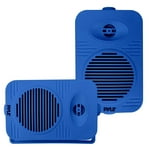 Pyle Indoor Outdoor Speakers Pair - 200 Watt Dual Waterproof 3.5" 2-Way Full Range Speaker System w/ 1/2" High Compliance Polymer Tweeter - in-Home, Boat, Marine, Deck, Patio, Poolside (Blue)