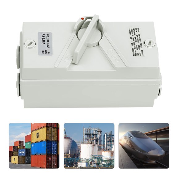 Safety Isolation Switch, White Isolation Switch, 3 PoleSafety Isolation Switch PC, Silver 3.5*3.27*6.85in