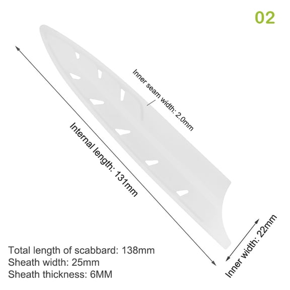 3.5/5/7/8 Inch Kitchen Knife Sheath White Plastic Knife Covers Knife Blade Protector Cover Edge Guards Case Kitchen Accessory