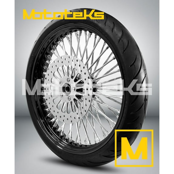 3.5 52 DNA HARLEY SOFTAIL MODEL STAINLESS STEEL USA BUILT/ 2000-2006 / (BLACK RIM/HUB) / & BLACK TIRE