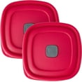 thumbnail image 1 of 3/5/7 Cup Replacement Lids for Rubbermaid Food Storage Containers Steam Vent (2-Pack, Red), 1 of 2