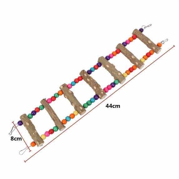 3/5/7 Ladder Birds Pet Parrot Ladders Climbing Toy Natural Wood Hanging Colorful Ball Toy for Conures Parakeets Cockatiels D9253